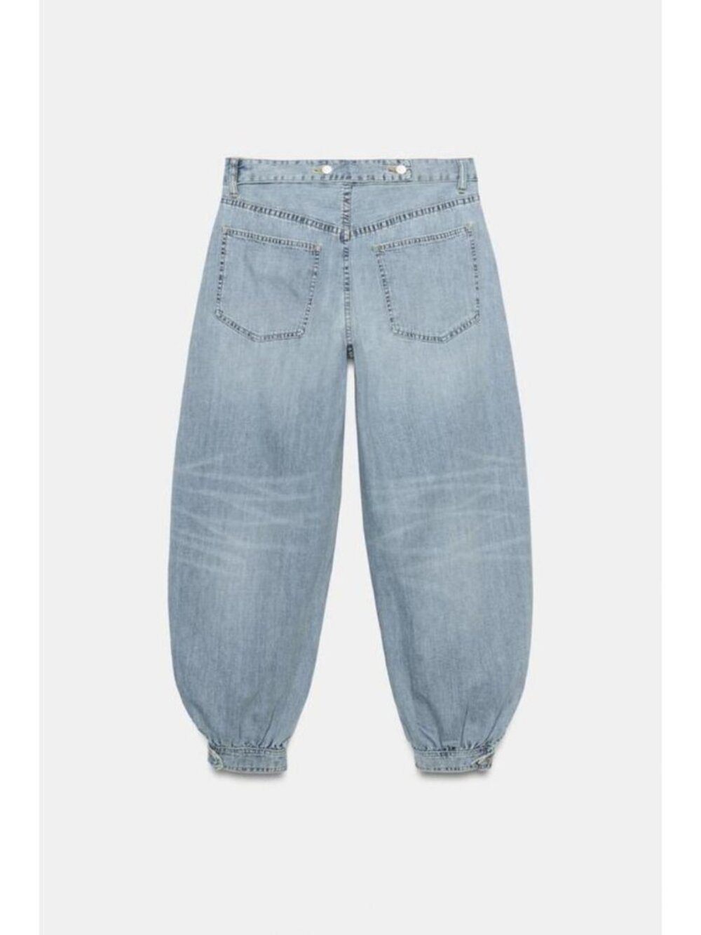 ZARA TRF MID-RISE BALLOON JEANS - Picture 6 of 7